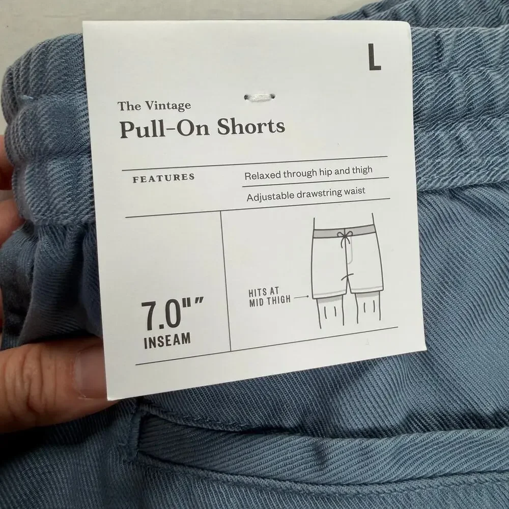 Goodfellow & Co Mens Size Large The Vintage Pull On Shorts 7” Inseam Blue NEW